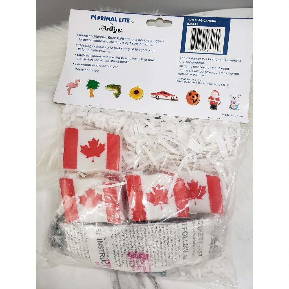 NEW Vintage Canada Canadian STRING LIGHTS‎ light up porch decor party